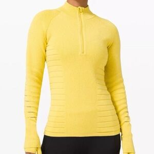 Lululemon | Lightning Bold 1/2 Zip in Heathered Soleil / Vapor Yellow Sz Small